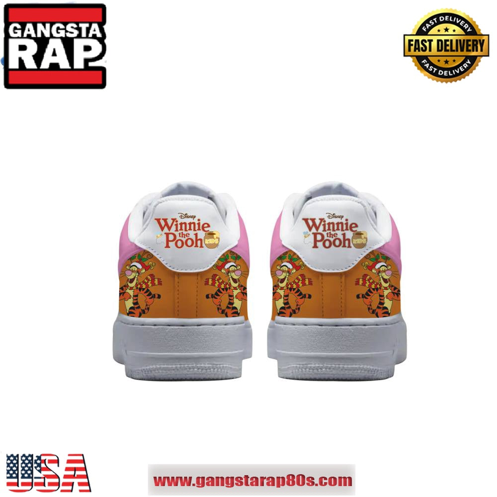 Winnie The Pooh Disney Movie Christmas Limited Edition Air Force 1 Running Sneakers Shoes
