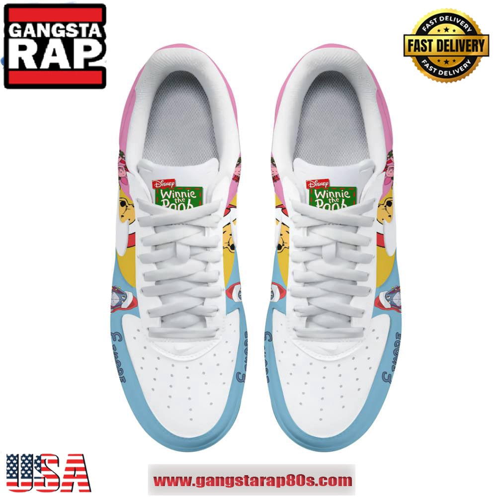 Winnie The Pooh Disney Movie Christmas Limited Edition Air Force 1 Running Sneakers Shoes