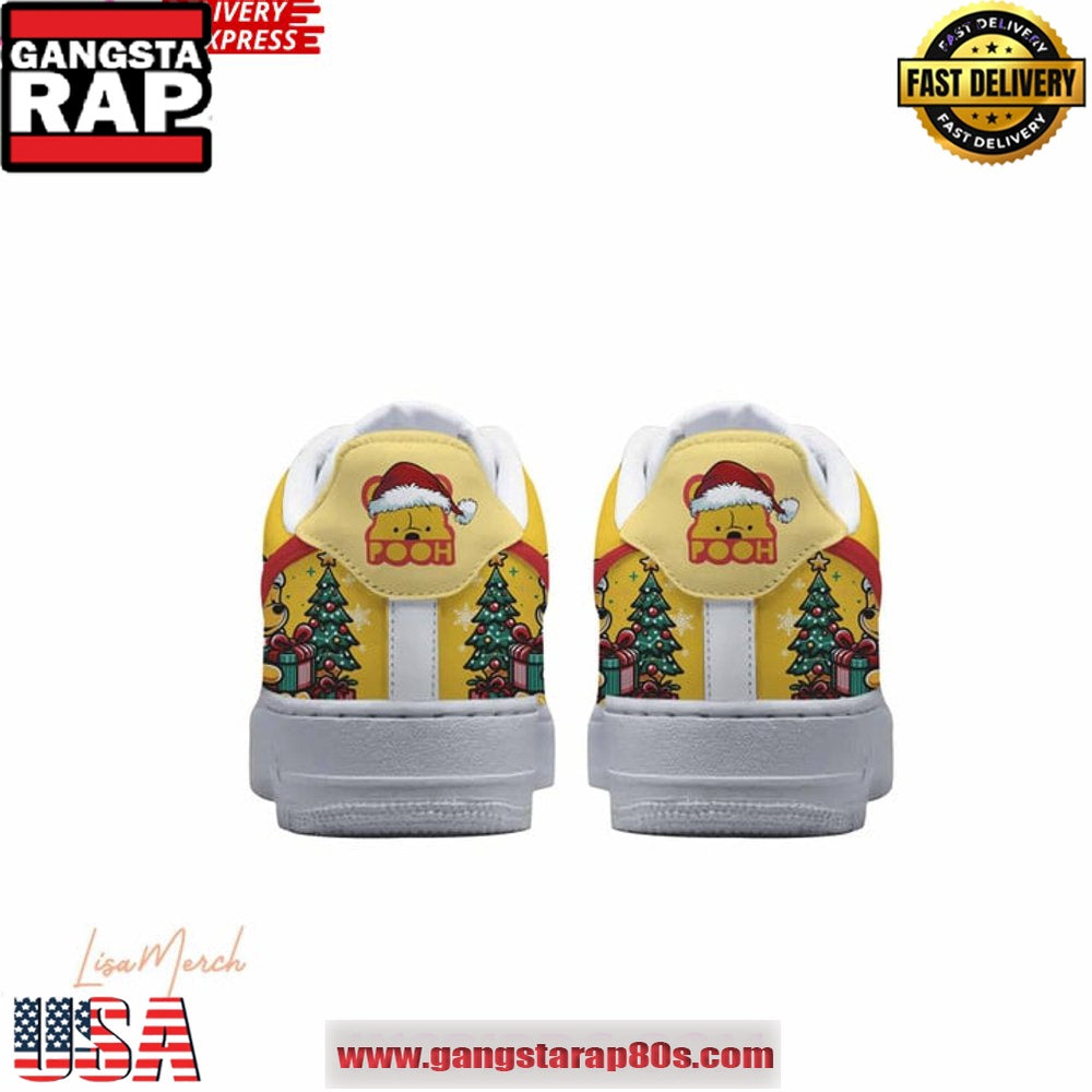 Winnie The Pooh Merry Christmas Limited Edition Air Force 1 Running Sneakers