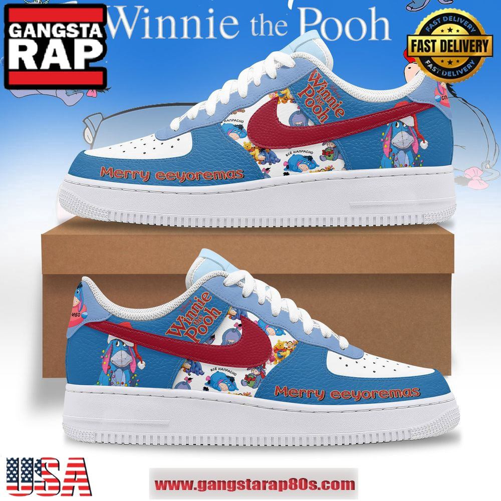 Winnie The Pooh Merry Eeyoremas Limited Air Force 1 Running Sneakers Shoes