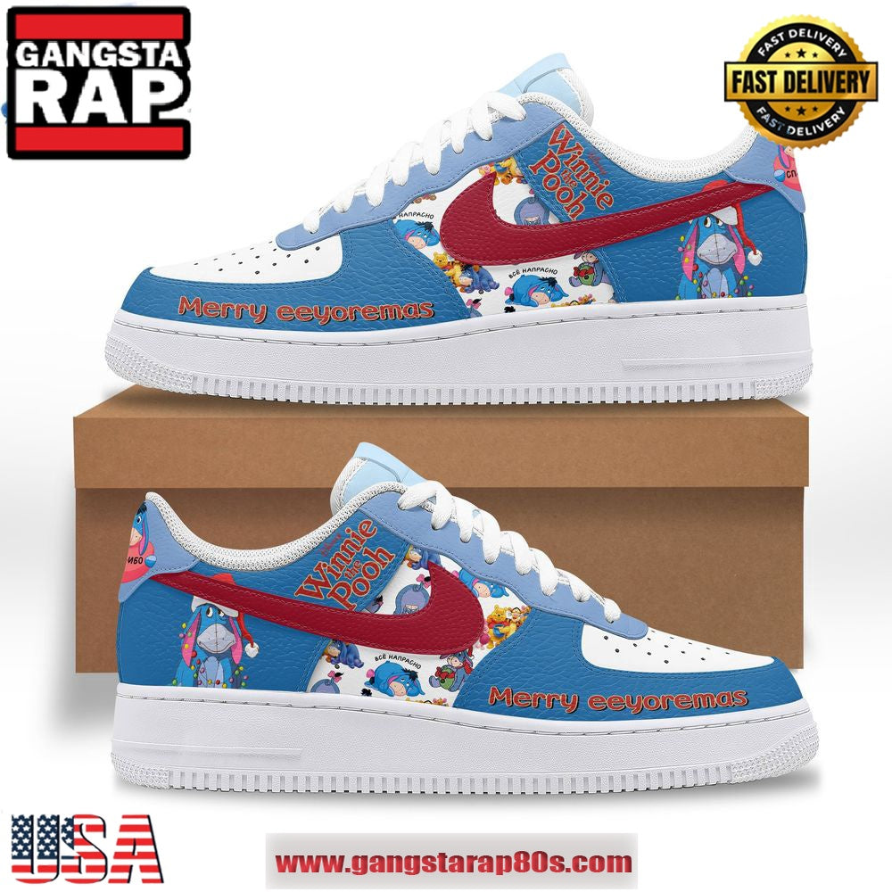 Winnie The Pooh Merry Eeyoremas Limited Air Force 1 Running Sneakers Shoes