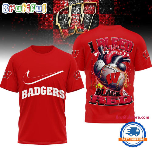 Wisconsin Badgers 2025 NCAA I Bleed Unisex 3D Shirt