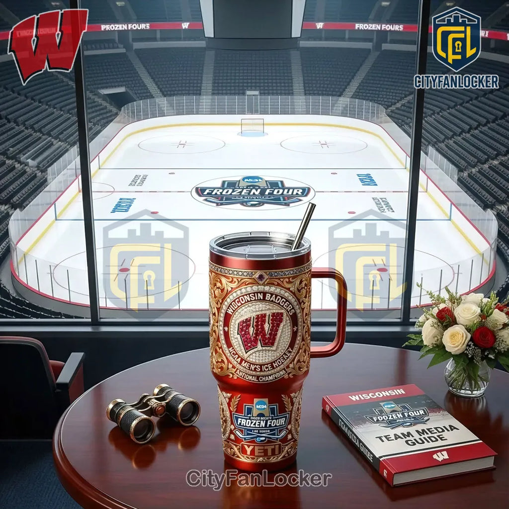 Wisconsin Badgers Men’s Ice Hockey National Champions Premium Jeweled YETI Tumbler
