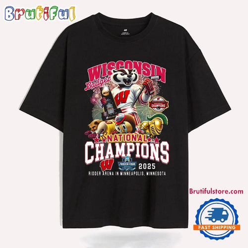 Wisconsin Badgers National Champions 2025 Frozen Four T Shirts