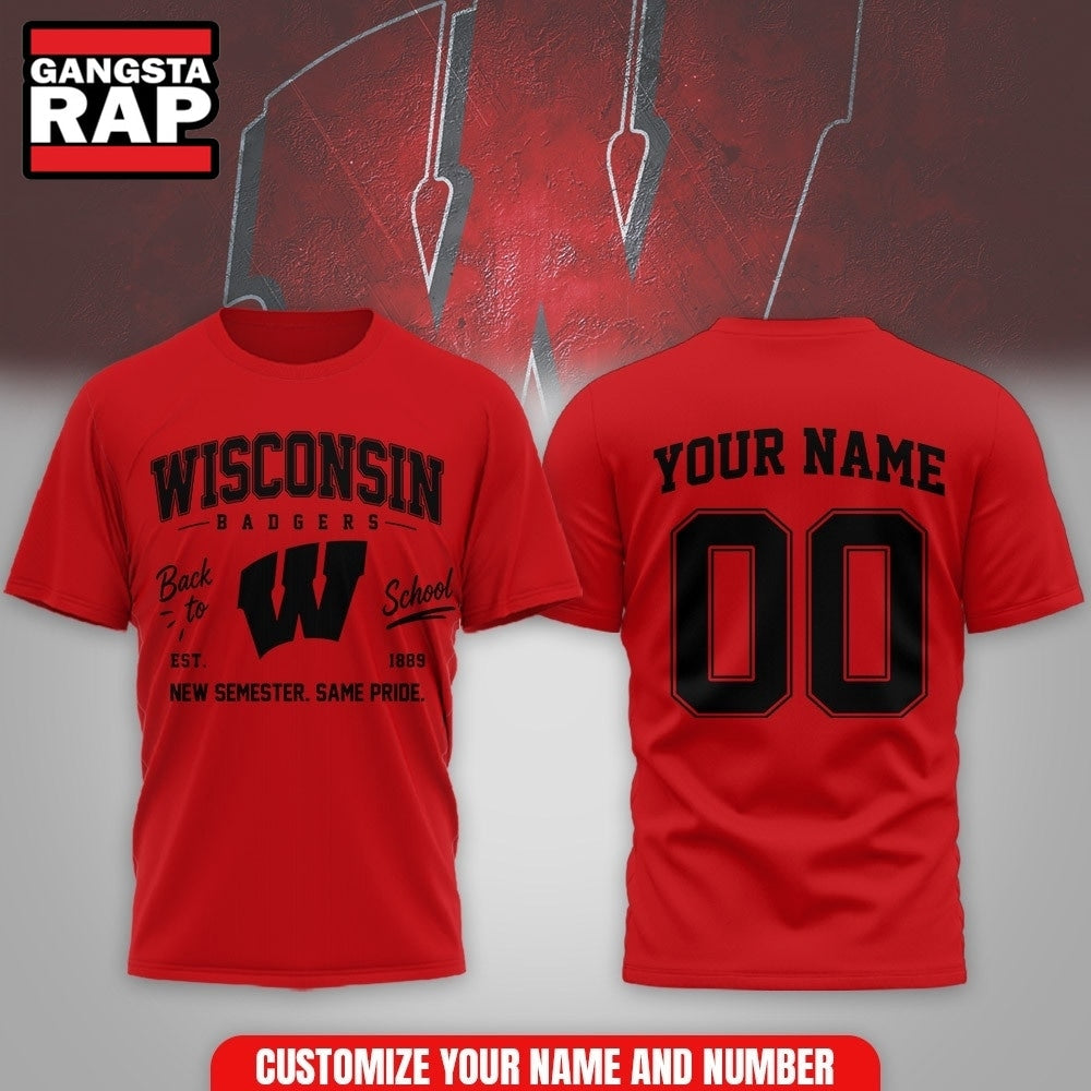 Wisconsin Badgers NCAA Campus Pride Back to School 2026 Personalized 3D Shirt