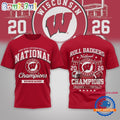 Wisconsin Badgers NCAA Road to Glory 2026 Football Champions 3D Shirt