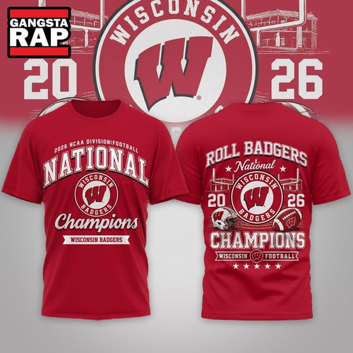 Wisconsin Badgers NCAA Road to Glory 2026 Football Champions 3D Shirt