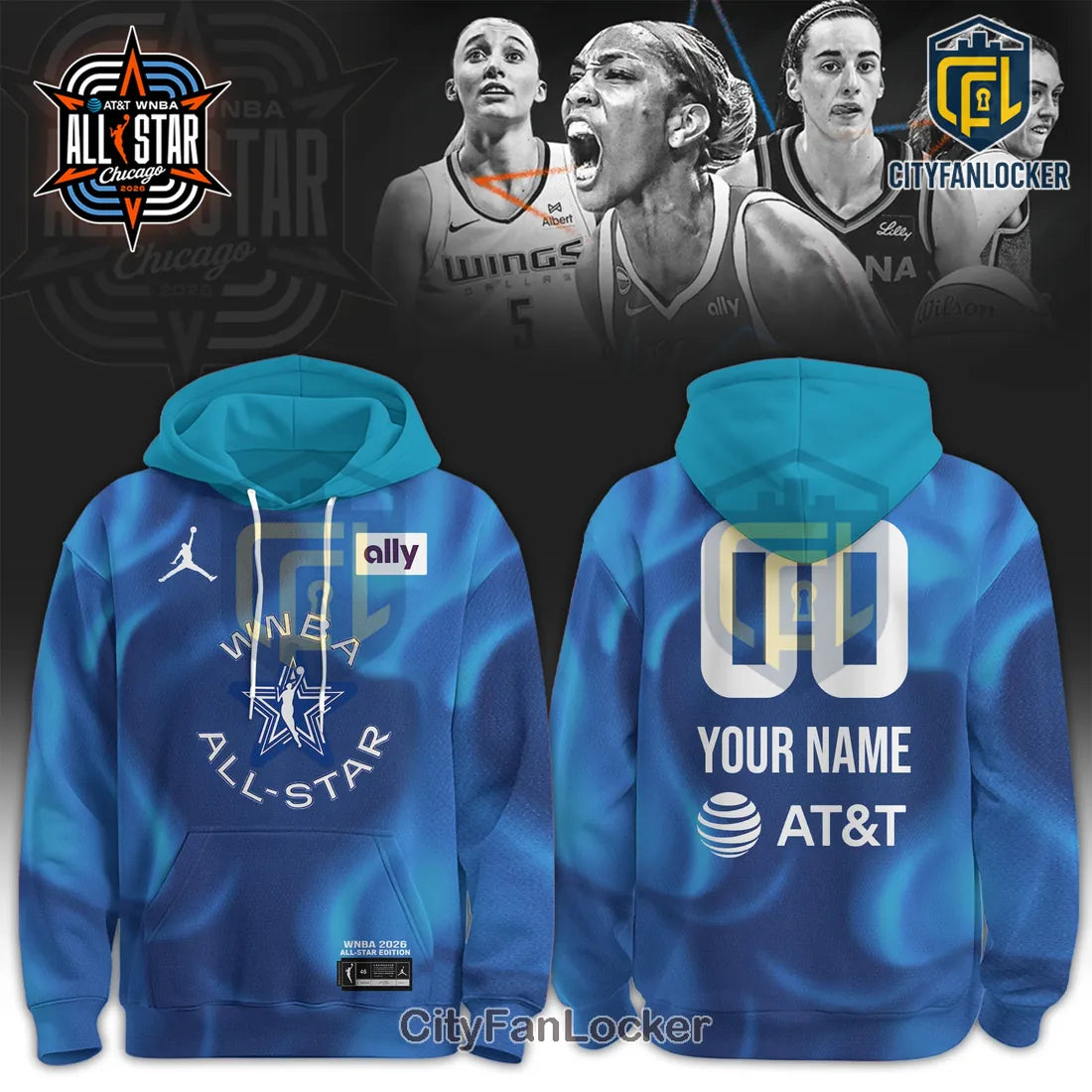 WNBA 2026 All-Star Chicago Blue Custom Hoodie