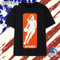 WNBA Logo Silhouette Player Vintage Basketball T Shirt