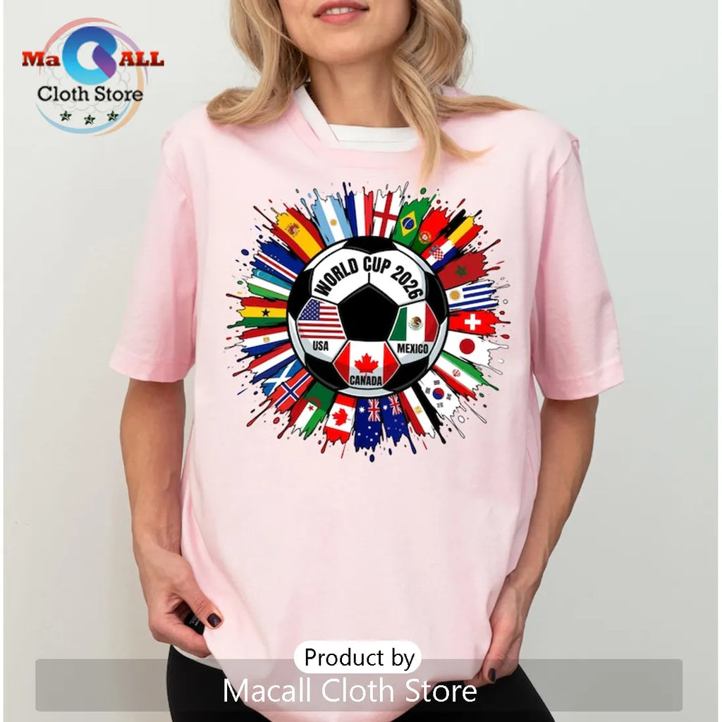 World Cup 2026 USA Mexico Canada Soccer Tournament Graphic T-Shirt