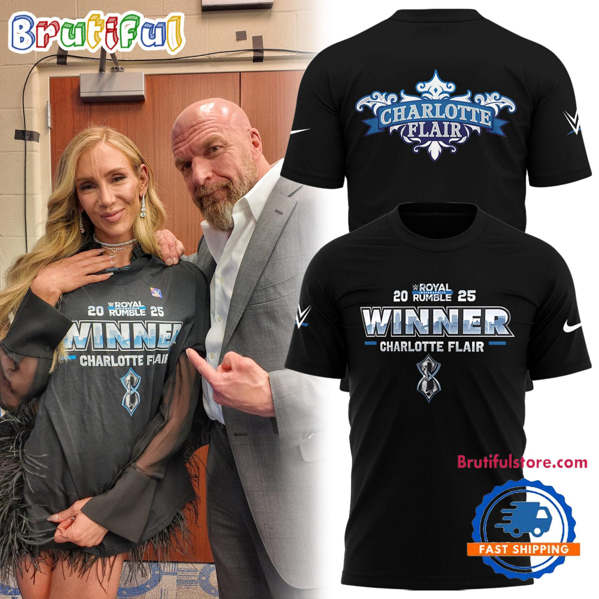 WWE Charlotte Flair 2025 Winner Limited Edition Hoodie T-Shirt