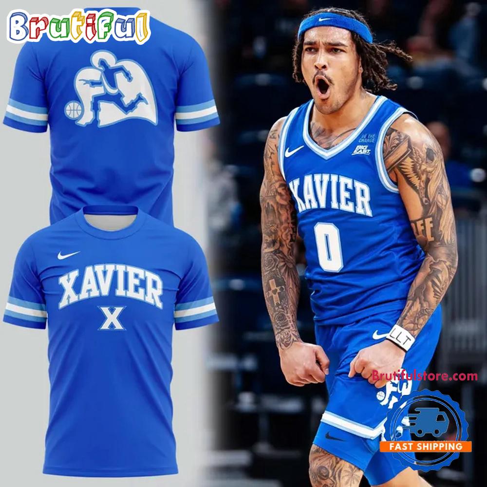 Xavier Musketeers 2026 Basketball Running Man Uniform Special Edition Hoodie T-Shirt