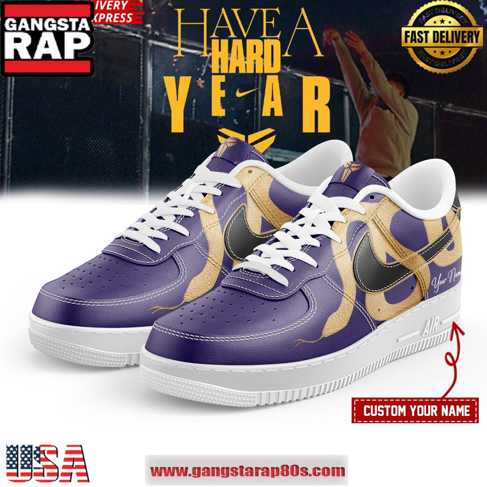 Year of the Mamba New Kobe Air Force 1 Shoes Purple Custom Sneakers Shoes