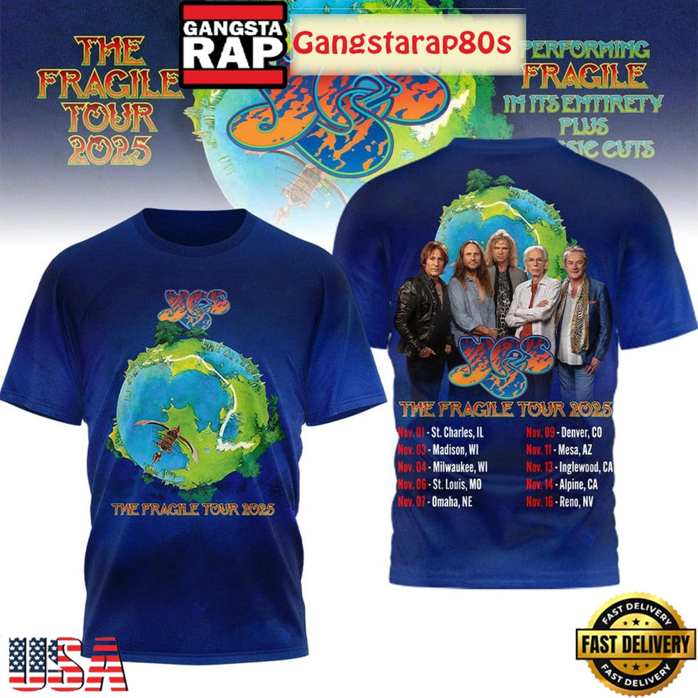 Yes Band The Fragile Tour 2025 T Shirt