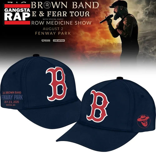 Zac Brown Band x Boston Red Sox Fenway Park Love & Fear Tour 2026 Navy Cap , Trendy Music Baseball Cap