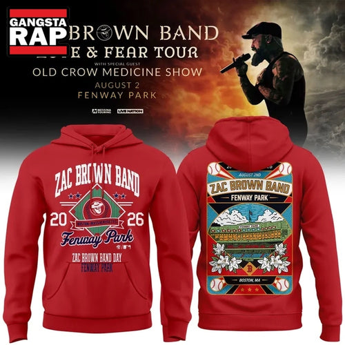 Zac Brown Band x Boston Red Sox Fenway Park Love & Fear Tour 2026 Red Hoodie , Music Trending 3D Shirt