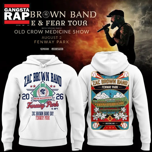 Zac Brown Band x Boston Red Sox Fenway Park Love & Fear Tour 2026 White Hoodie , Music Trending 3D Shirt