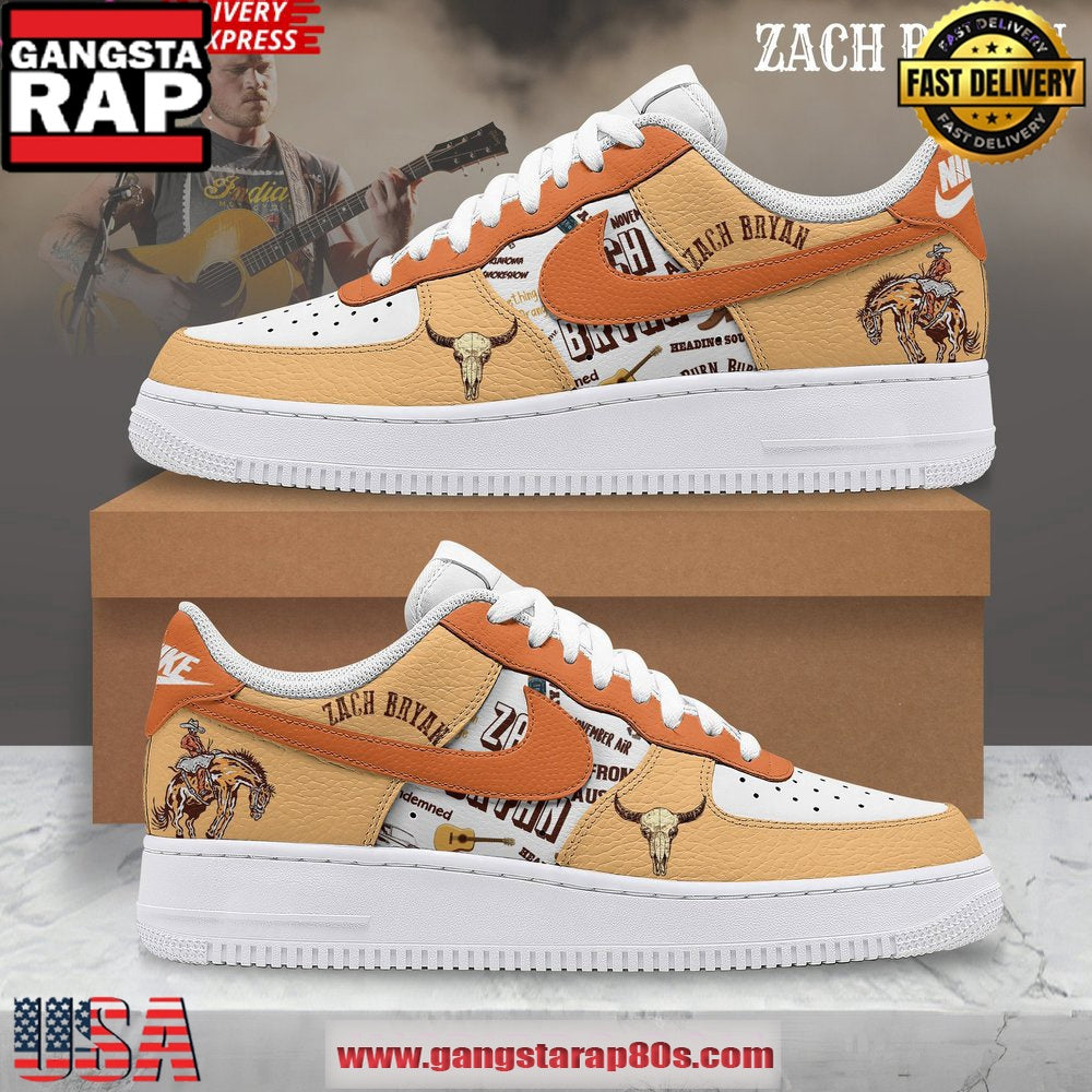 Zach Bryan Country Unique Design Nike Air Force 1 Sneakers Shoes