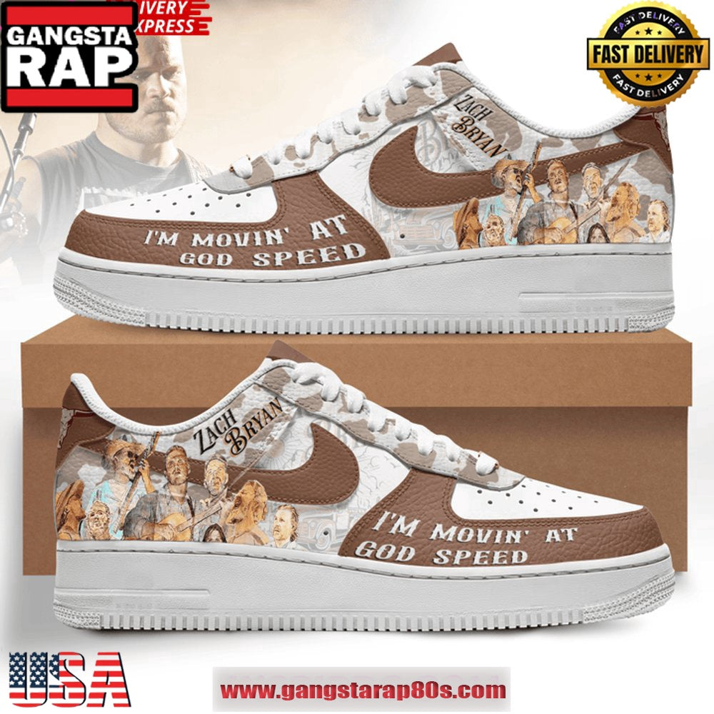Zach Bryan Good Speed Air Force 1 Running Sneakers Shoes