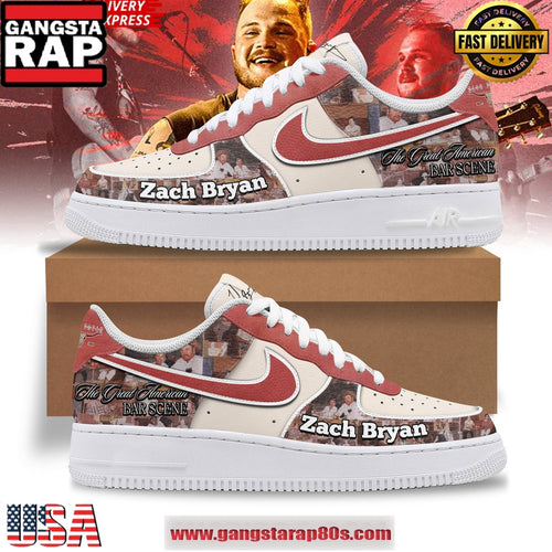 Zach Bryan Great American Bar Scene Air Force 1 Sneakers Shoes