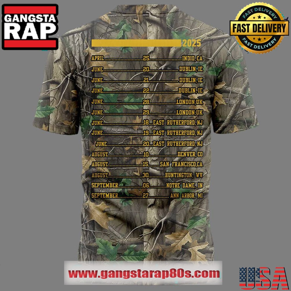Zach Bryan Meadowlands 2025 Exclusive Version Camo T Shirt