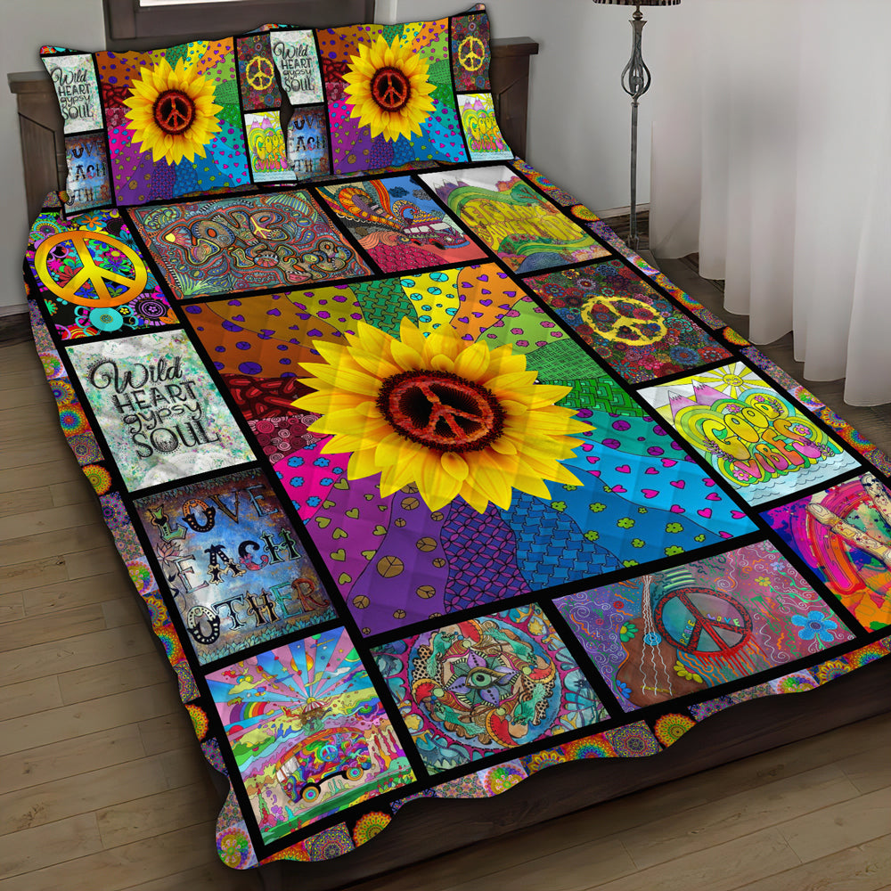 Hippie Quilt Bedding Set - Freedom Feel Color Bedding