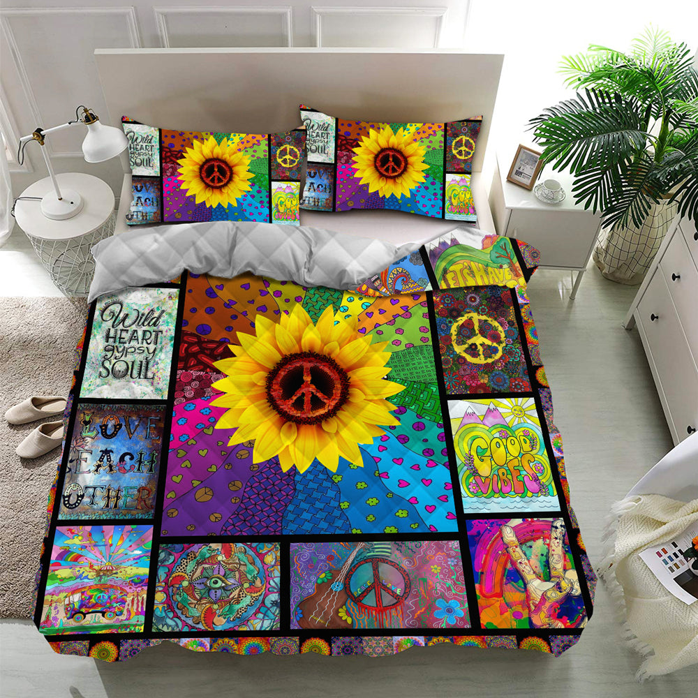 Hippie Quilt Bedding Set - Freedom Feel Color Bedding