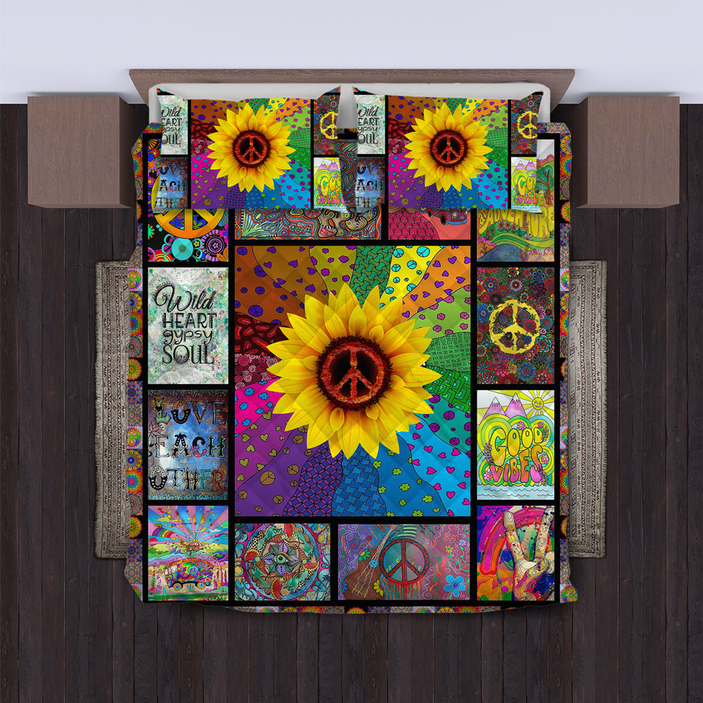 Hippie Quilt Bedding Set - Freedom Feel Color Bedding
