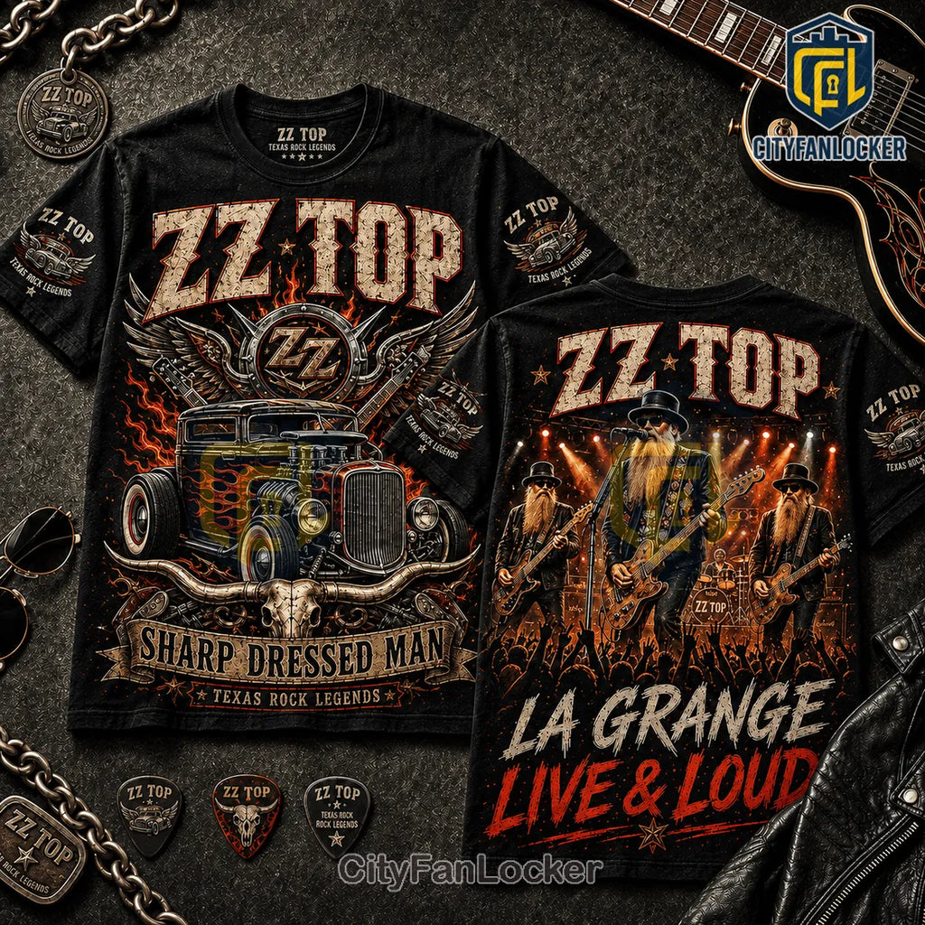 ZZ Top Sharp Dressed Man La Grange Concert Tour 2026 Shirt