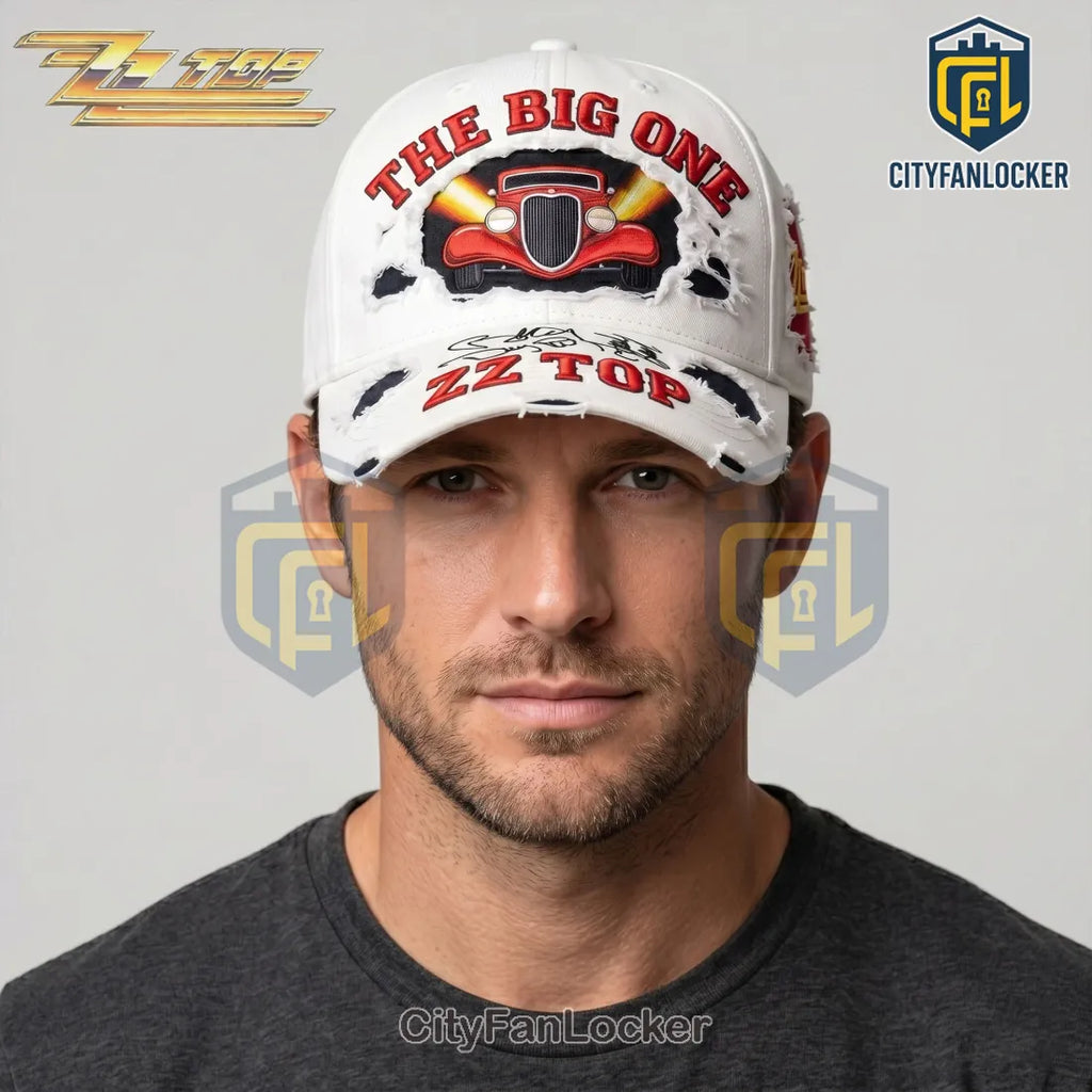 ZZ Top The Big One Eliminator Hot Rod Distressed Embroidered Baseball Cap